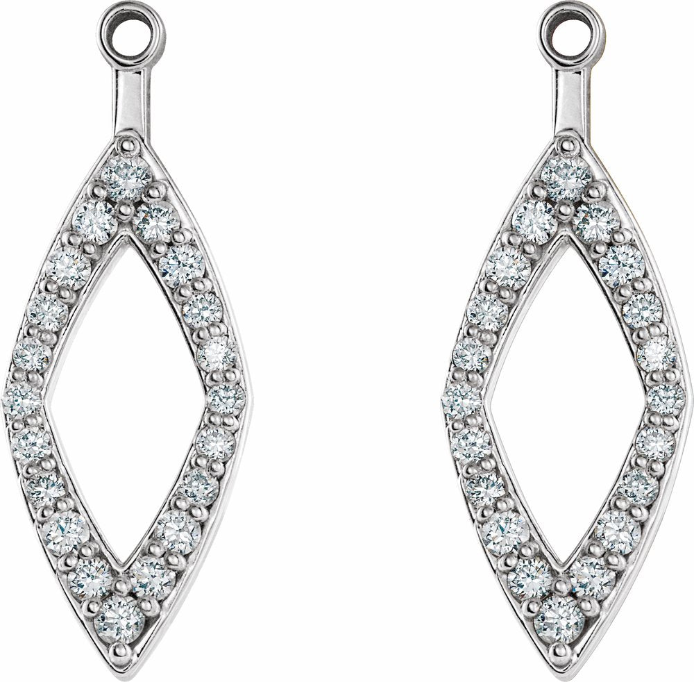 14K White Gold 1/4 CTW Natural Diamond Earring Jackets