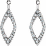 14K White Gold 1/4 CTW Natural Diamond Earring Jackets