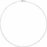 10K White Gold 1 mm Adjustable Diamond-Cut Cable 16-18" Chain 