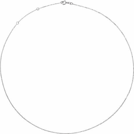10K White Gold 1 mm Adjustable Diamond-Cut Cable 16-18" Chain 