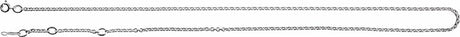 Rhodium-Plated Sterling Silver 2.1 mm Adjustable Cable 16-18" Chain