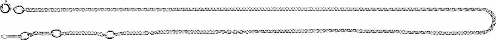 Sterling Silver 2.1 mm Adjustable Cable 16-18" Chain    