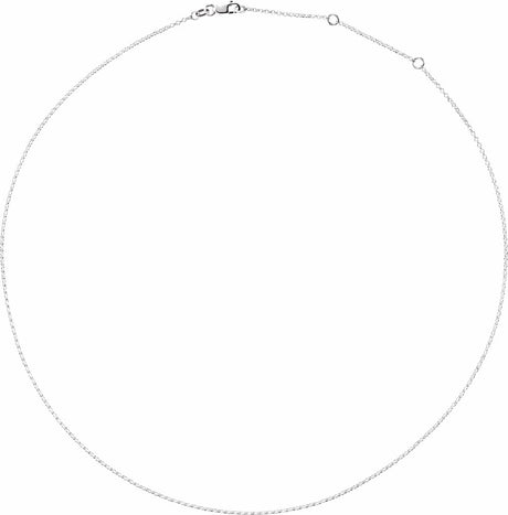 Sterling Silver 1.1 mm Adjustable Rolo 16-18" Chain      