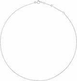 18K White Gold 1.3 mm Adjustable Cable 16-18" Chain     