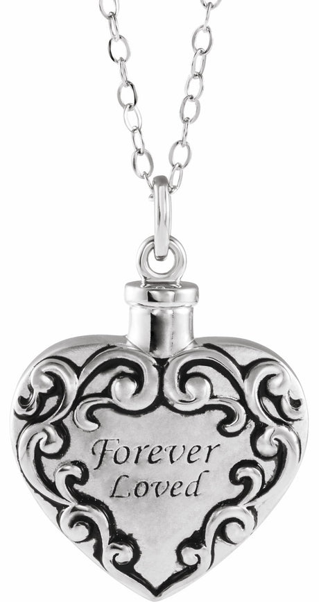 Sterling Silver Forever Loved Ash Holder 18" Necklace