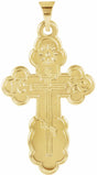 14K Yellow Gold St. Olga Orthodox Cross Pendant