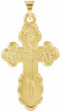 14K Yellow St. Olga Orthodox Cross Pendant