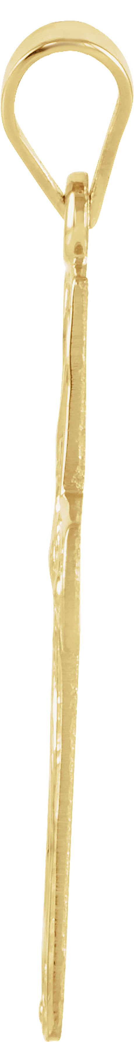 14K Yellow Gold 20.5x15 mm Cross Pendant  