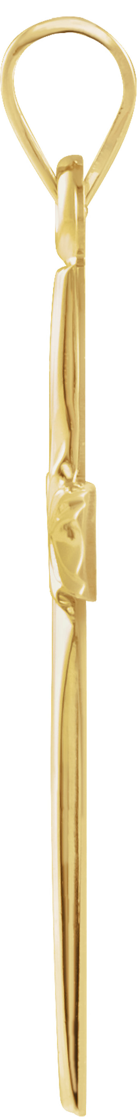 14K Yellow Gold 22x14 mm Cross Pendant 