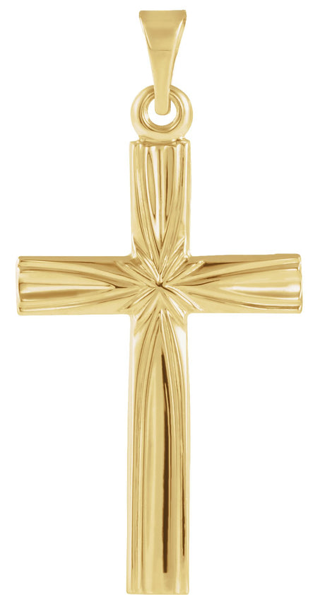 14K Yellow Gold 22x14 mm Cross Pendant 