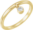 14K Yellow 1/10 CT Natural Diamond Fringe Ring  