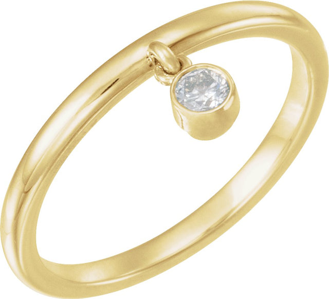 14K Yellow 1/10 CT Natural Diamond Fringe Ring  