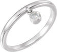 14K White Gold 1/10 CT Natural Diamond Fringe Ring  