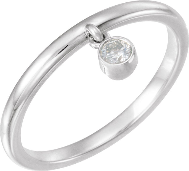 14K White Gold 1/10 CT Natural Diamond Fringe Ring  