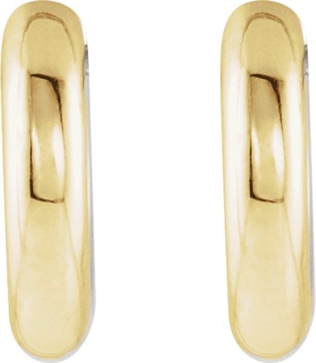 14K Yellow/White Gold Hinged 12 mm Hoop Earrings