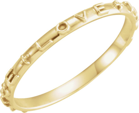 14K Yellow True Love Chastity Ring Size 7
