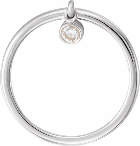 14K White 1/10 CT Natural Diamond Fringe Ring