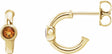 14K Yellow Gold Natural Citrine Huggie Hoop Earrings