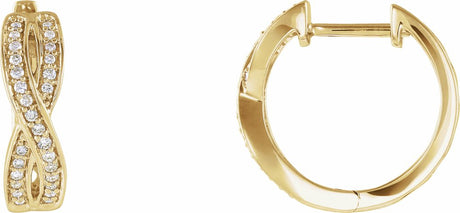 14K Yellow Gold 1/5 CTW Natural Diamond Infinity-Inspired 15.8 mm Hoop Earrings  