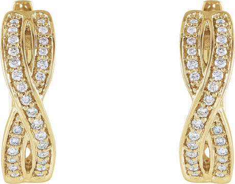 14K Yellow Gold 1/5 CTW Natural Diamond Infinity-Inspired 15.8 mm Hoop Earrings  