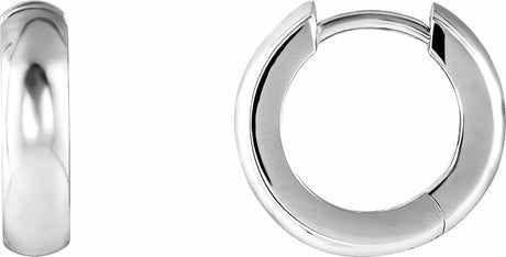 14K White Gold Hinged 14.25 mm Hoop Earrings