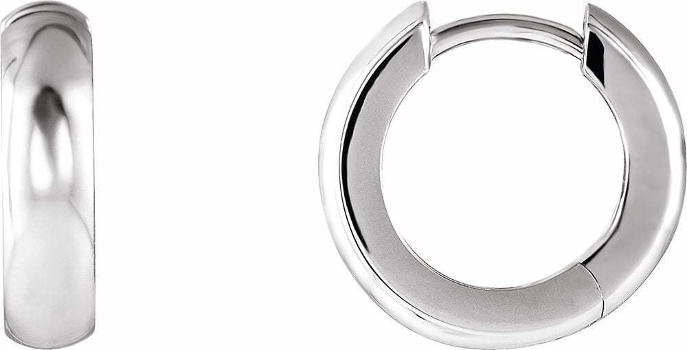 Sterling Silver Hinged 14.25 mm Hoop Earrings
