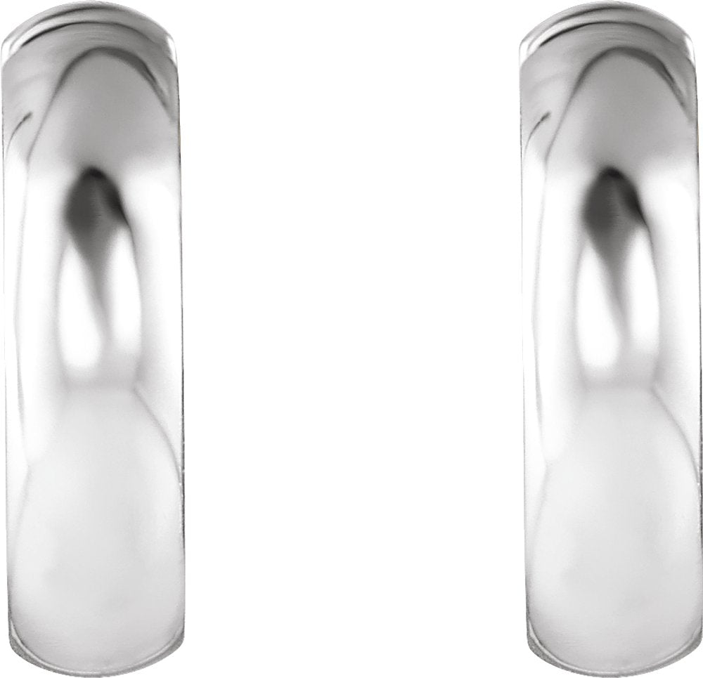 14K White Gold Hinged 14.25 mm Hoop Earrings
