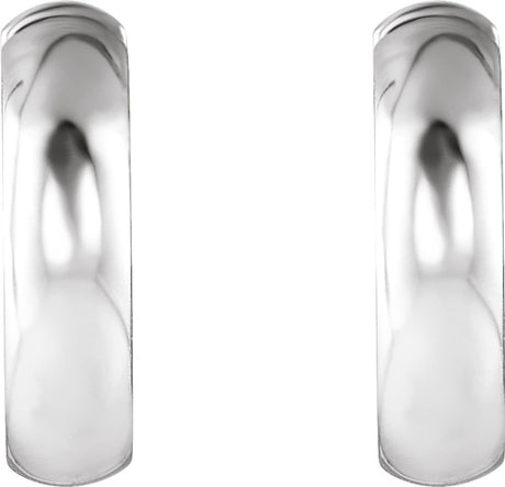 14K White Gold Hinged 14.25 mm Hoop Earrings