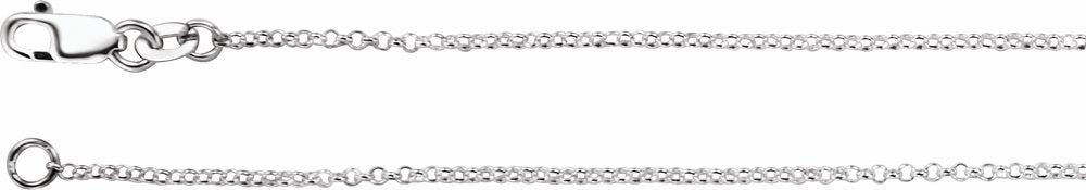 Sterling Silver 1.3 mm Rolo 16" Chain   