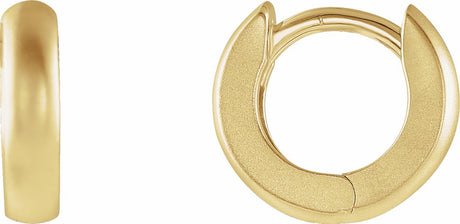 14K Yellow 15 mm Hinged Hoop Earrings