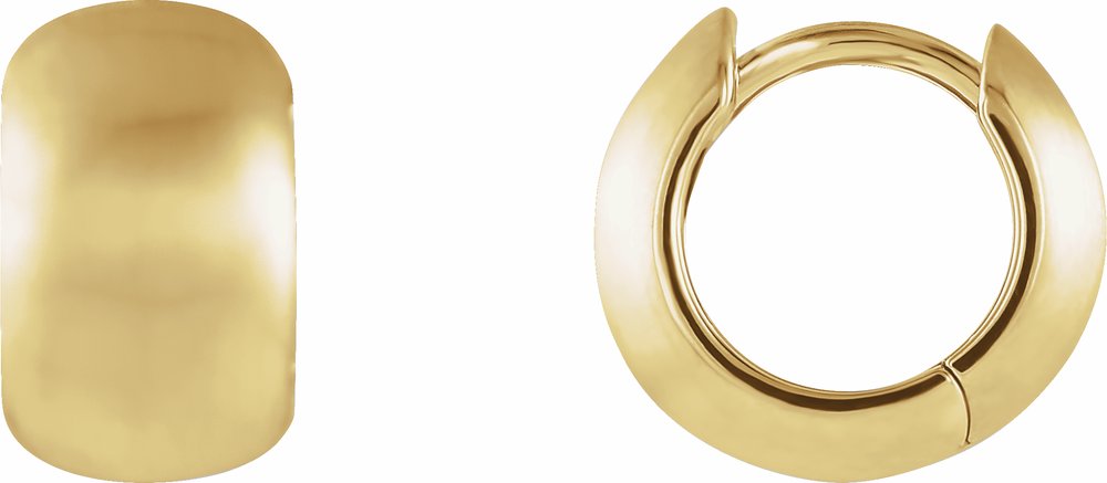 14K Yellow Gold 11.5 mm Hinged Hoop Earrings