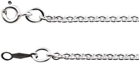 Rhodium-Plated Sterling Silver 2.1 mm Cable 24" Chain