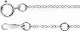 18K White Gold 1.3 mm Adjustable Cable 16-18" Chain     