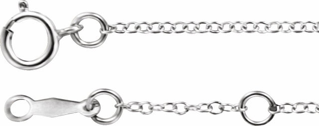 18K White Gold 1.3 mm Adjustable Cable 16-18" Chain     