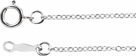 18K White Gold 1.3 mm Cable 24" Chain      
