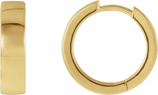 14K Yellow Gold Hinged 16.5 mm Hoop Earrings