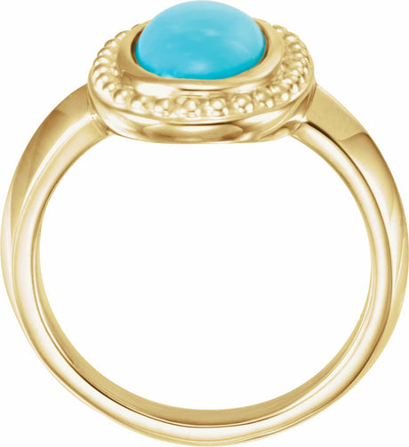 14K Yellow Natural Turquiose Ring