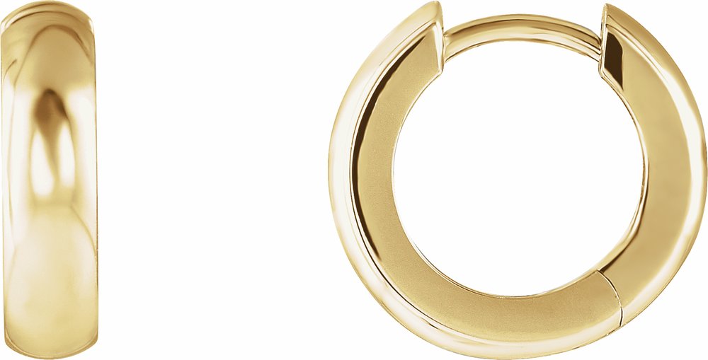 14K Yellow Hinged 14.25 mm Hoop Earrings