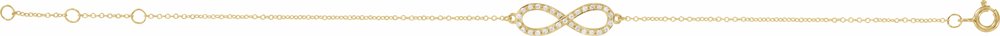 14K Yellow 1/6 CTW Natural Diamond Infinity-Inspired 7-8" Bracelet