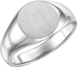 14K White Gold 13 mm Round Signet Ring