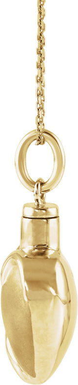 10K Yellow Gold Heart Ash Holder 18" Necklace