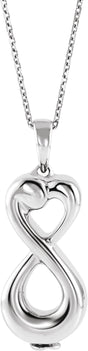 10K White Infinite Love Ash Holder 18" Necklace