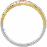 14K White/Yellow/Rose 1/2 CTW Natural Diamond Stacked Ring