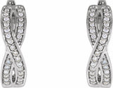 14K White 1/5 CTW Natural Diamond Infinity-Inspired 15.8 mm Hoop Earrings