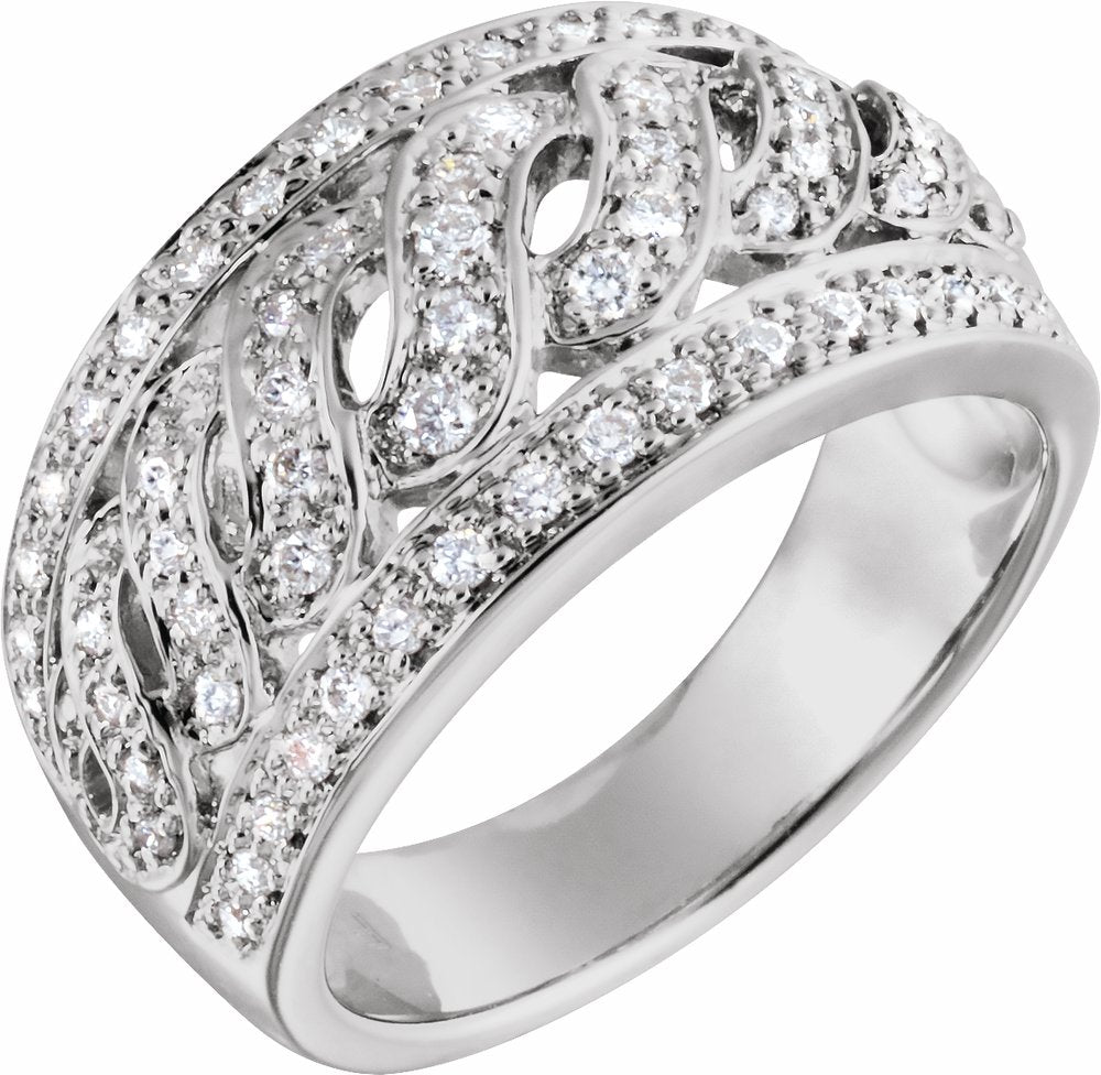 14K White 1/2 CTW Natural Diamond Ring