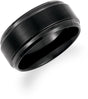Black PVD Tungsten 10 mm Beveled-Edge Flat Band Size 8.5