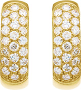14K Yellow Gold 7/8 CTW Natural Diamond Hoop Earrings