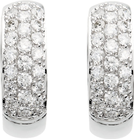 Sterling Silver 7/8 CTW Lab-Grown Diamond Hoop Earrings