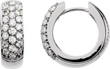 14K White Gold 7/8 CTW Lab-Grown Diamond Hoop Earrings