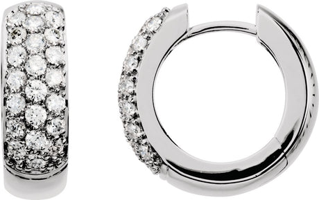 14K White Gold 7/8 CTW Lab-Grown Diamond Hoop Earrings